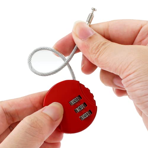 Litoexpe 4 Pcs Combination Lock, 3 Digit Outdoor Waterproof Padlock Code Lock Cable Luggage Locks for Backpack, Suitcase, Door (4 Colors) - Image 5