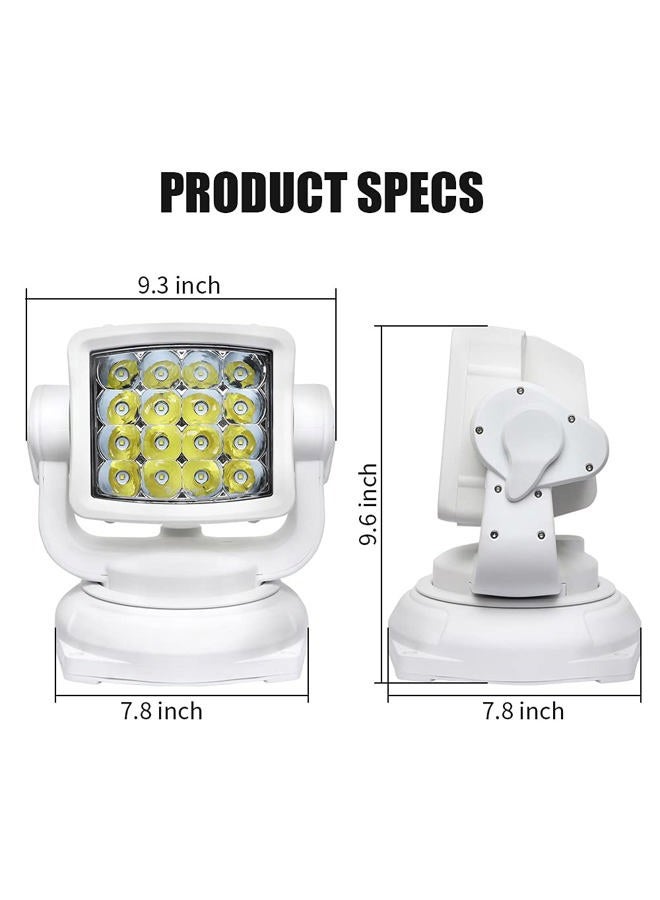 EXZEIT 80W Led Searchlight for Boat Marine, 8000Lumens Spotlight with Wireless Remote, Magnetic Base, Cigarette Lighter Cable, Great for Rescue Restoration Offroad Lighting - Image 3