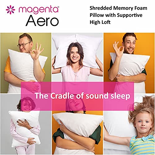MAGENTA Magenta Adjustable Shredded Memory Foam Pillow for Bed Sleeping Pillow for Neck and Shoulder Pain Orthopedic Pillow for Spondylitis Neck Soft for Sleeping 20 X 12 X 55 Inch Pack of 4  - Image 5