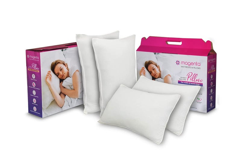 MAGENTA Magenta Adjustable Shredded Memory Foam Pillow for Bed Sleeping Pillow for Neck and Shoulder Pain Orthopedic Pillow for Spondylitis Neck Soft for Sleeping 20 X 12 X 55 Inch Pack of 4  - Image 1