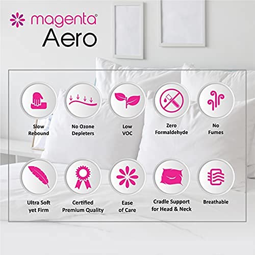 MAGENTA Magenta Adjustable Shredded Memory Foam Pillow for Bed Sleeping Pillow for Neck and Shoulder Pain Orthopedic Pillow for Spondylitis Neck Soft for Sleeping 20 X 12 X 55 Inch Pack of 4  - Image 3