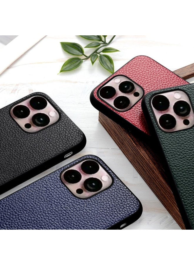 Case Cover For iPhone 14 Pro Max Litchi Texture Genuine Leather Phone Case (Red)