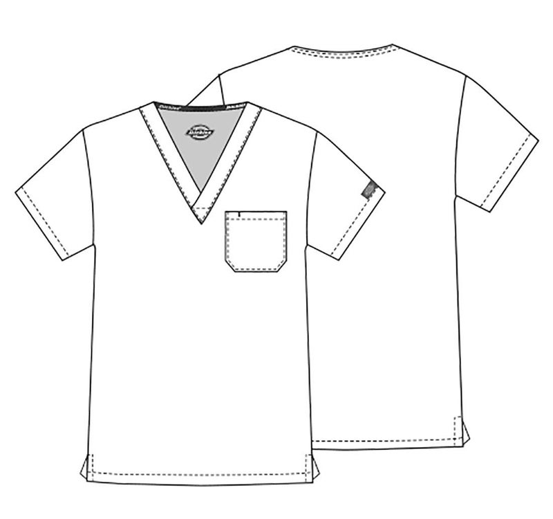 Dickies Unisex V-Neck Scrub Top, Teal Blue, X-Large - Image 5