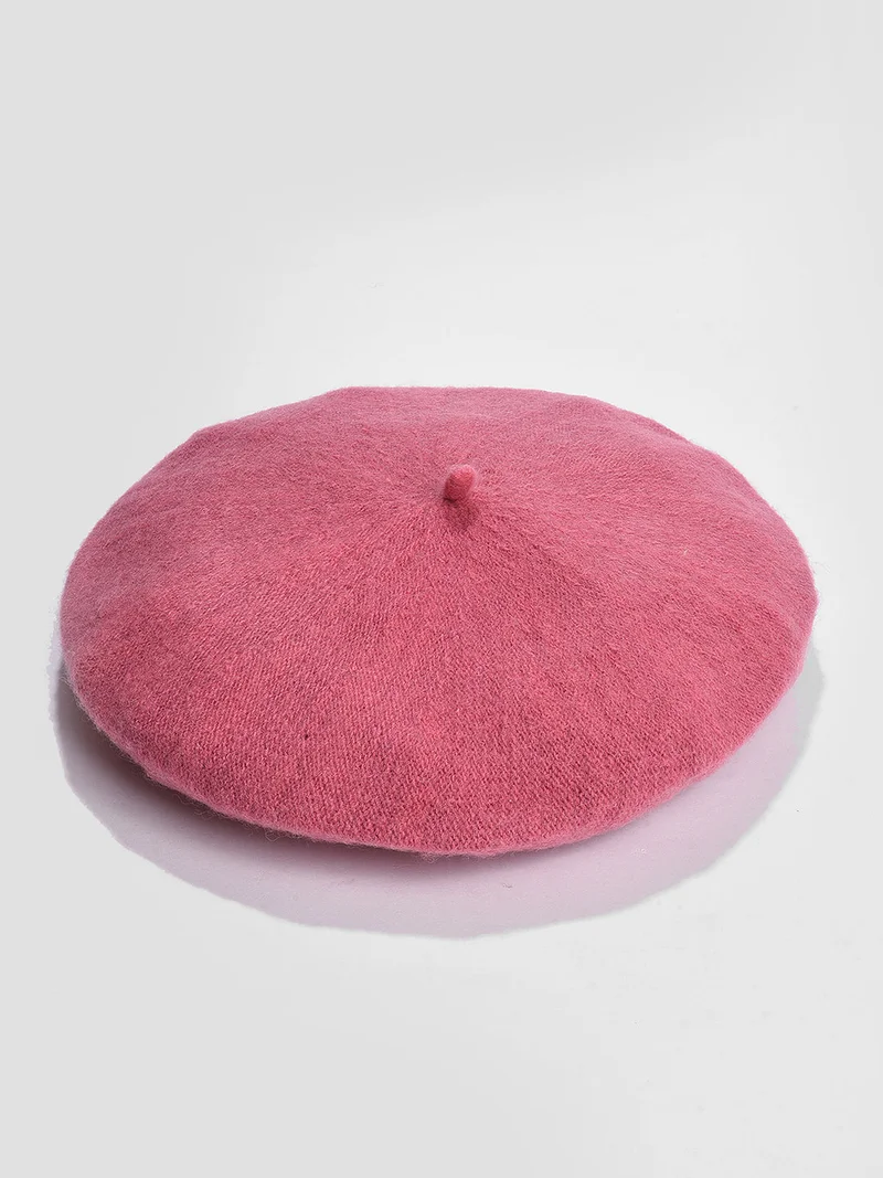 Haute Sauce Pink Solid Vintage French Beret Hat