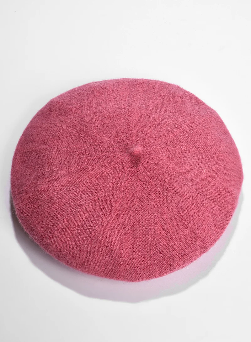 Haute Sauce Pink Solid Vintage French Beret Hat