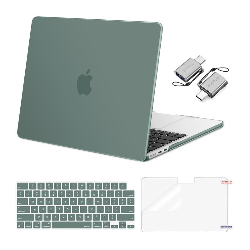 MOSISO Compatible with MacBook Air 13 inch Case M5 2026 M4 2025 M3 M2 20242022 A3449 A3240 A3113 A2681 Hard ShellKeyboard CoverScreen FilmType C for MacBook Air 136 inch Case Emerald Green - Image 2