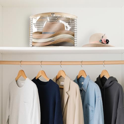 ComfortKeeper 1 Pack Hat Storage Box with Clear Window Holds up to 7 Caps Cowboy Hat Organizer Bag for Closet for Wide Brim Hats with Carrying Handles Gray - Image 3