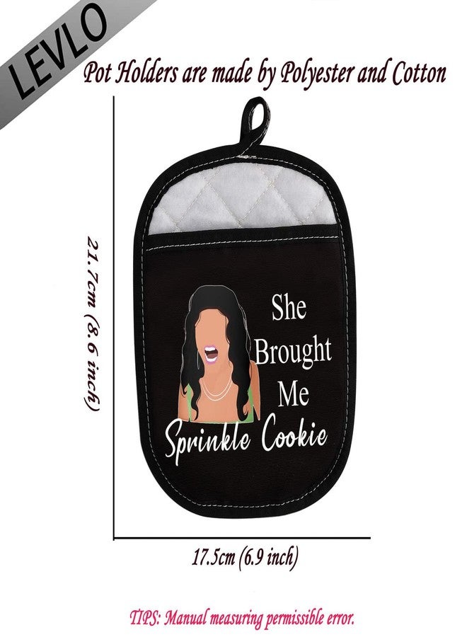LEVLO Real Housewife Kitchen Pot Holder RHONJ TV Gift She Brought Me Sprinkle Cookie Oven Mitt for Fans Mom(Sprinkle Cookie) - Image 2