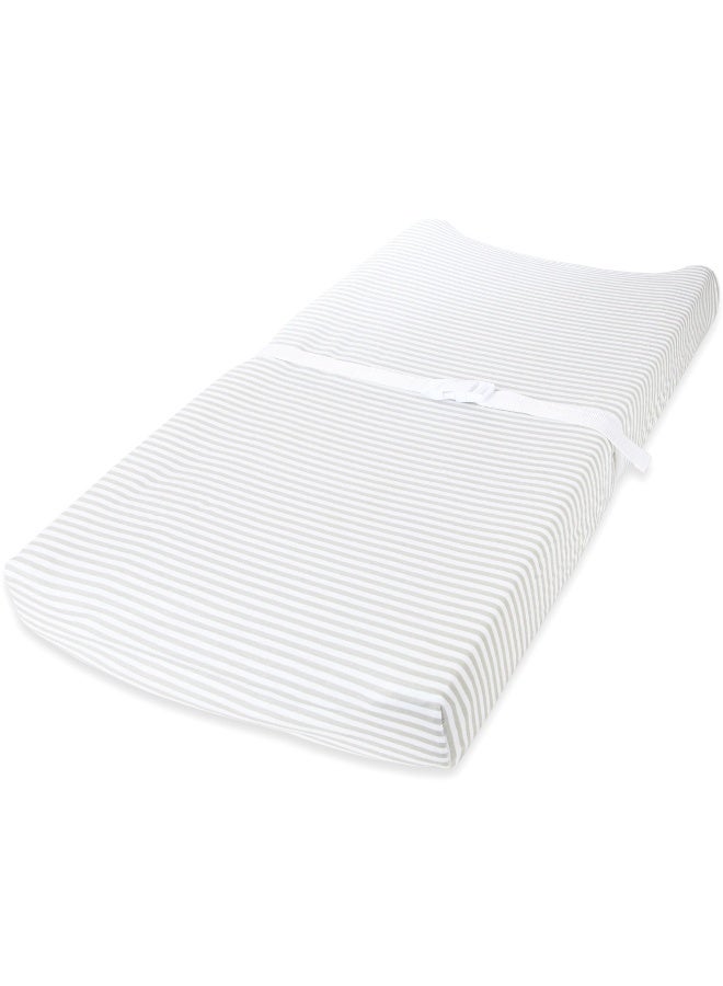 Cuddly Cubs Changing Pad Covers – 2 Pack – Snuggly Soft Plush Cotton Changing Table Covers for Boy, Girl – Fits Perfectly on Summer Infant and Other 16 x 32 Baby Changing Table Pads – Grey Stripes - Image 3