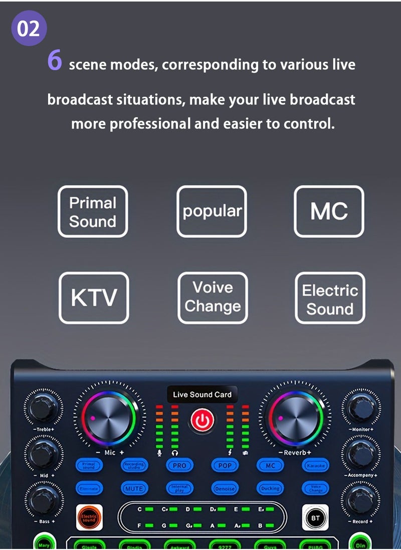 Viden X60 Professional Sound Card Sound System Is Used For Live Mixing And Changing Sound Party Live DJ Mixing Table 16 Special Effects Buttons  - Image 3