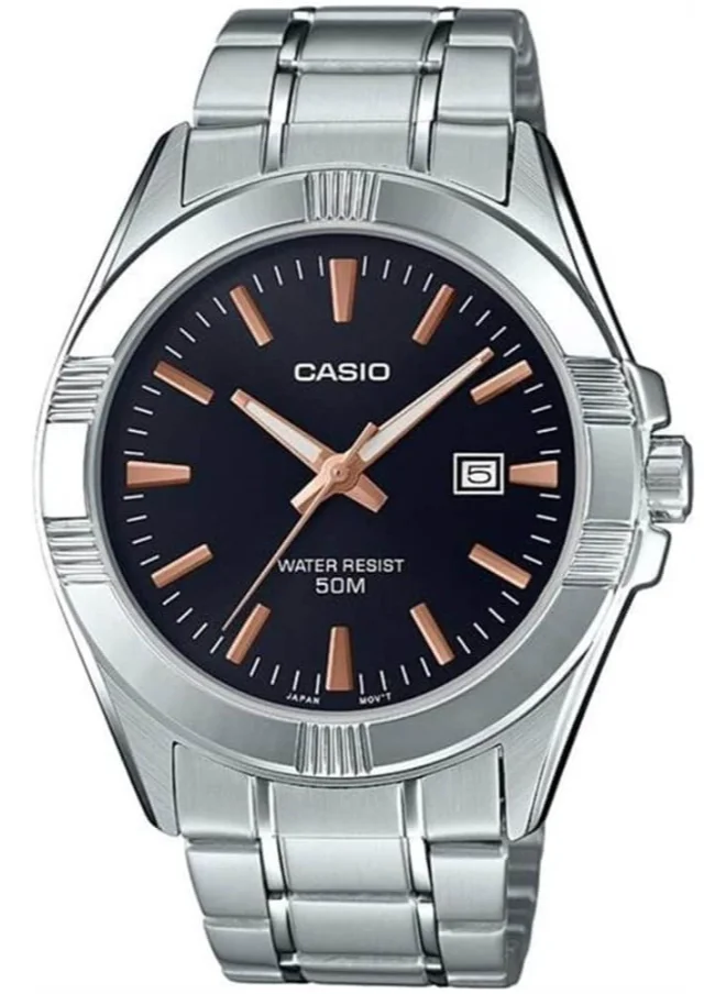 كاسيو Men's Analog Display Watch With Silver Stainless Steel Strap - MTP-1308D-1A2