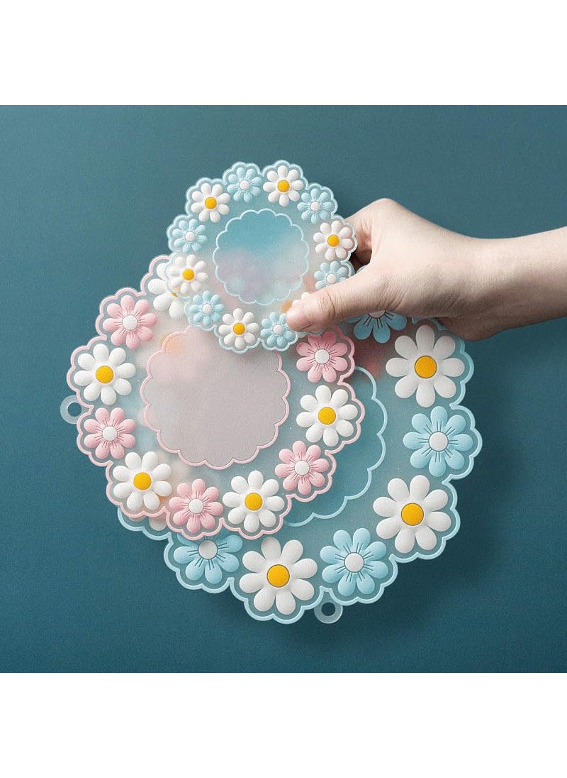 Puno Puno Silicone Hot Pot HolderHot MatDining Table mat3 Set Small9cmMedium15cmLarge19cm mat Finish Trivet Pack of 3  - Image 1