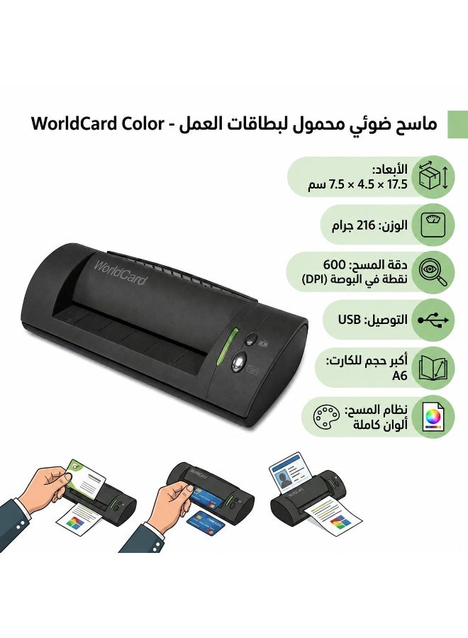 بن باور ماسح ضوئي ملون لكروت العمل والبطاقات PenPower WorldCard Color | دقة DPI 600 - Image 3