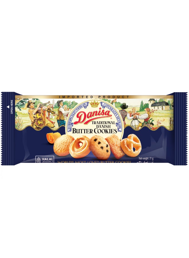 Danisa Butter Cookies Authentic Danish Recipe, Buttery & Crispy Biscuits 31g Pack of 18 - Image 2
