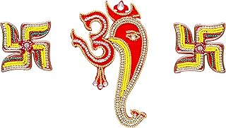 Aditri Creation Small Om Ganpati Decoration Door Wall Home Decorative Stickers Rangoli Sticker Indian Traditional - Image 1