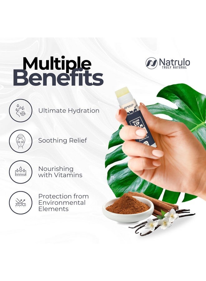 Natrulo Beef Tallow Lip Balm - Natural Tallow Beeswax Chapstick - Hydrating Moisturizer Grass Fed Bison Tallow Balm Lip Care - Soothes Chapped, Dry Lips, Sensitive Skin - Long Lasting & Vitamin Rich USA-Made - Image 2