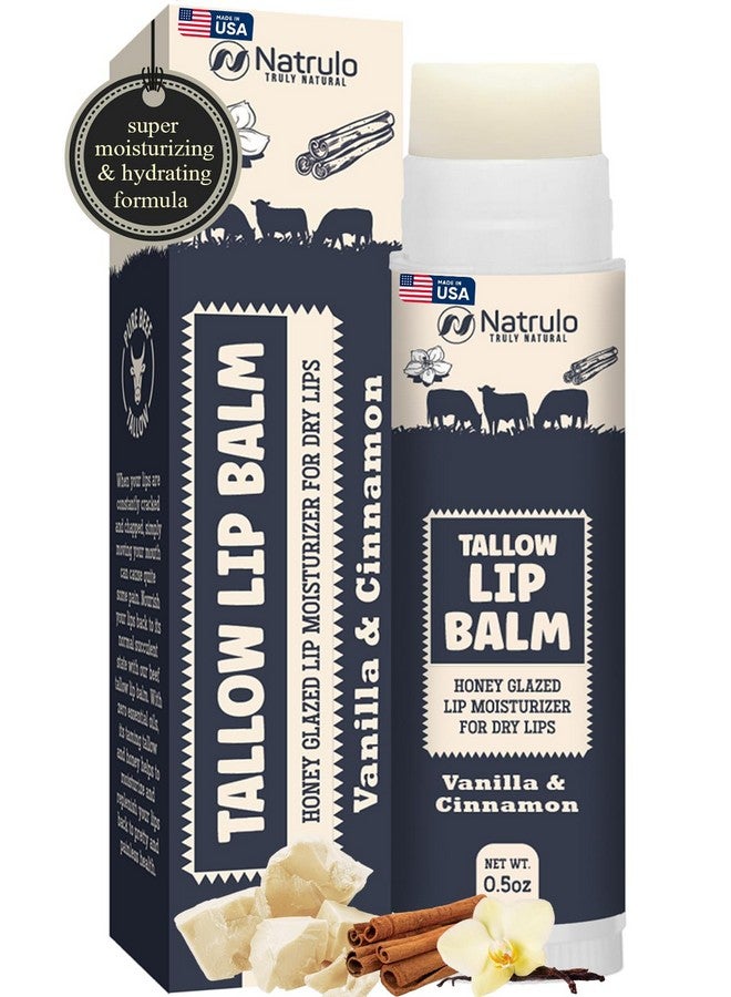 Natrulo Beef Tallow Lip Balm - Natural Tallow Beeswax Chapstick - Hydrating Moisturizer Grass Fed Bison Tallow Balm Lip Care - Soothes Chapped, Dry Lips, Sensitive Skin - Long Lasting & Vitamin Rich USA-Made - Image 1
