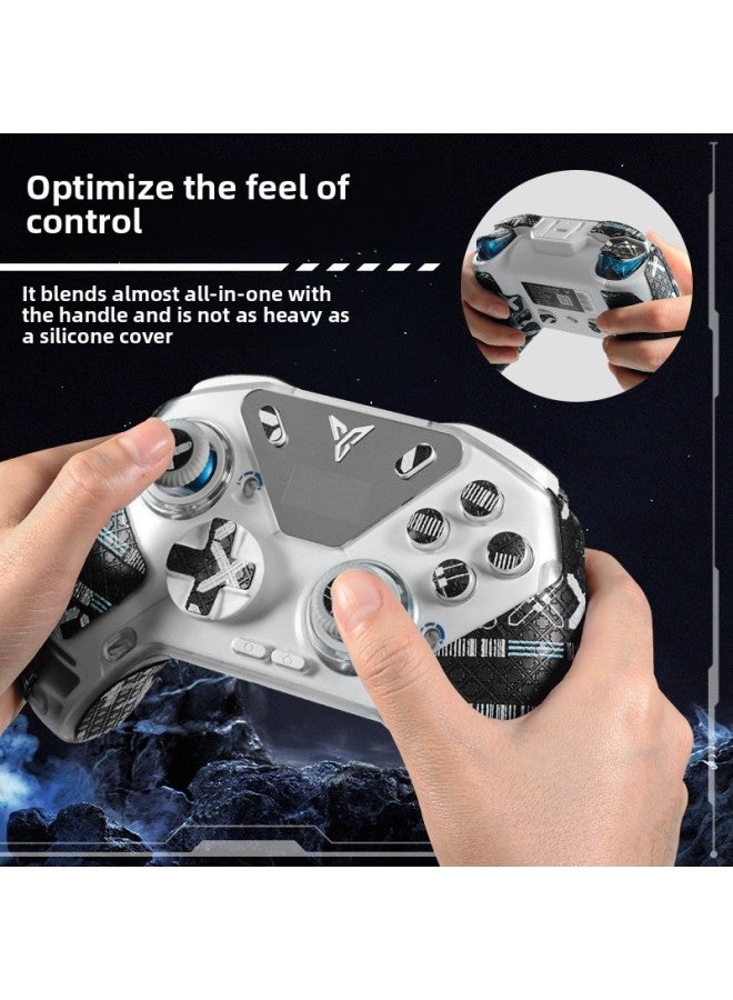 For Feizhi Octopus 4 Handle Anti-slip Sticker Octopus 3 Handle Protective Cover Game Grip Wear-resistant Sticker Film-Color:Black Snowflake Pattern 【handle + on】 - Image 4