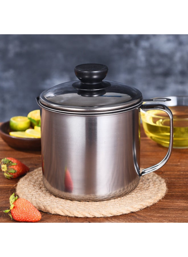 Direct Supply Thick Stainless Steel Cashpot Hotel Special Tea Kettle With Strainer Teapot Kettle Cross-border-Color:Natural Color-Capacity:Black Top Bead Of Oil Filter Pot ] - Image 1