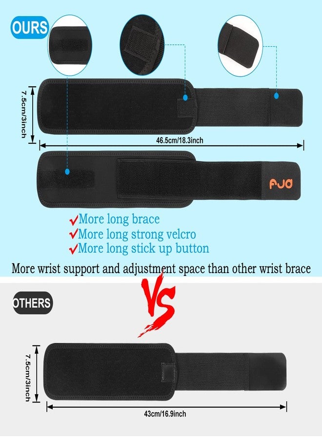 FENGJIDA Wrist Brace Carpal Tunnel 2 Pack - Upgraded 18.3" Extra Long Wrist Support & Wrist Splint for Men & Women, Breathable Wrist Brace for Carpal Tunnel, Anti-Chafe Sport Wrist Wraps & Hand Brace for Arthritis Pain and Support, Weightlifting - Image 2