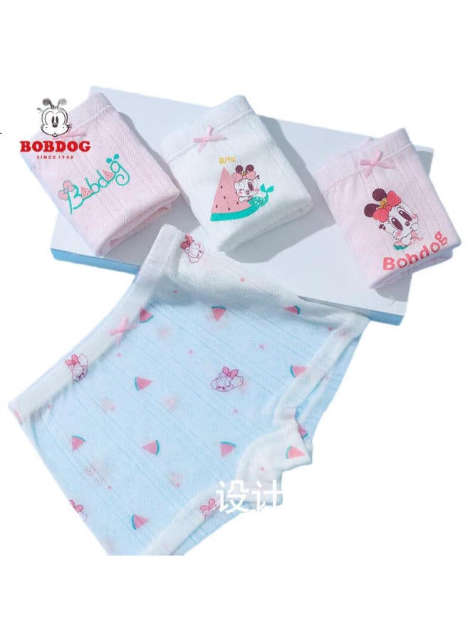 Babu Bean Children'S Underwear Girls' Panties Baby Girls' Mid-To-Large Children'S Four-Corner Shorts Watermelon Mesh 4-Pack 130 - Image 2