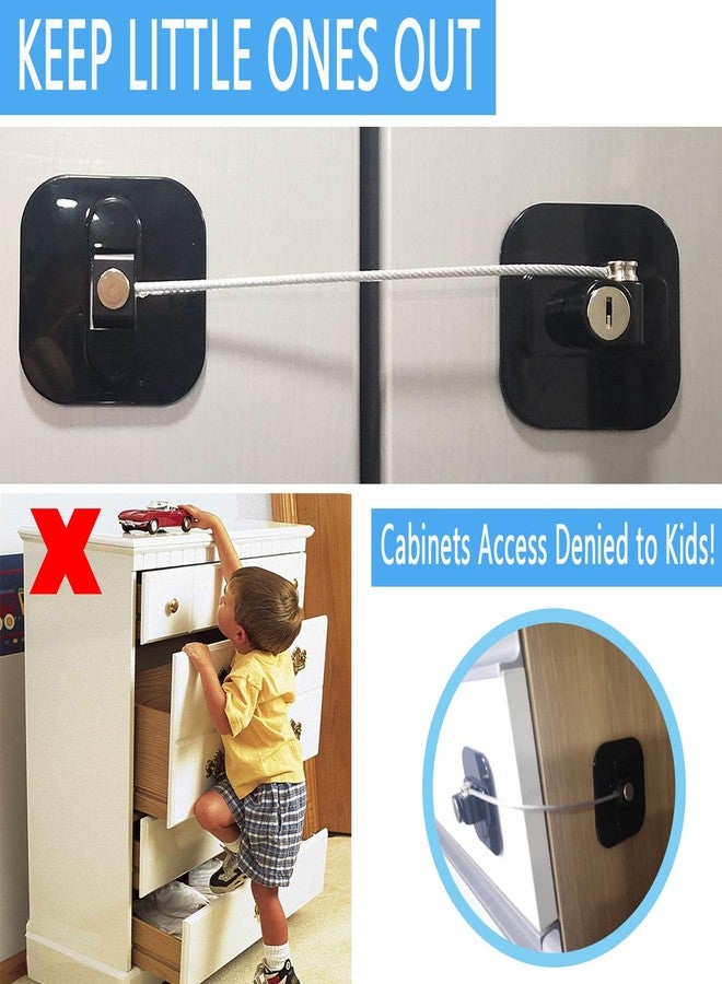 YEYA Refrigerator Lock with Key 2 Pack, Child Safety Cabinet Door Locks - Image 4