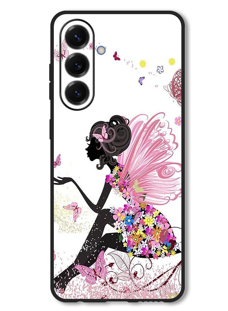 Theodor Case Compatible with Samsung Galaxy M56 6.74 Inch Protection Shockproof Bumper Cover Butterfly Girl - Image 1