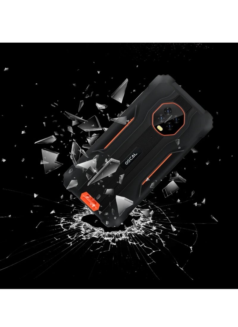 هاتف ذكي متين OSACL S60  مقاوم للماء ومقاوم للصدمات مع نظام Android 11 هاتف  4G ثنائي الشريحة، 5.7 بوصة 4980 مللي أمبير، 3 جيجابايت + 16 جيجابايت / 128 جيجابايت، تخزين إضافي، 8 ميجابكسل، معرف الوجه، نظام تحديد المواقع الدقيق - اسود