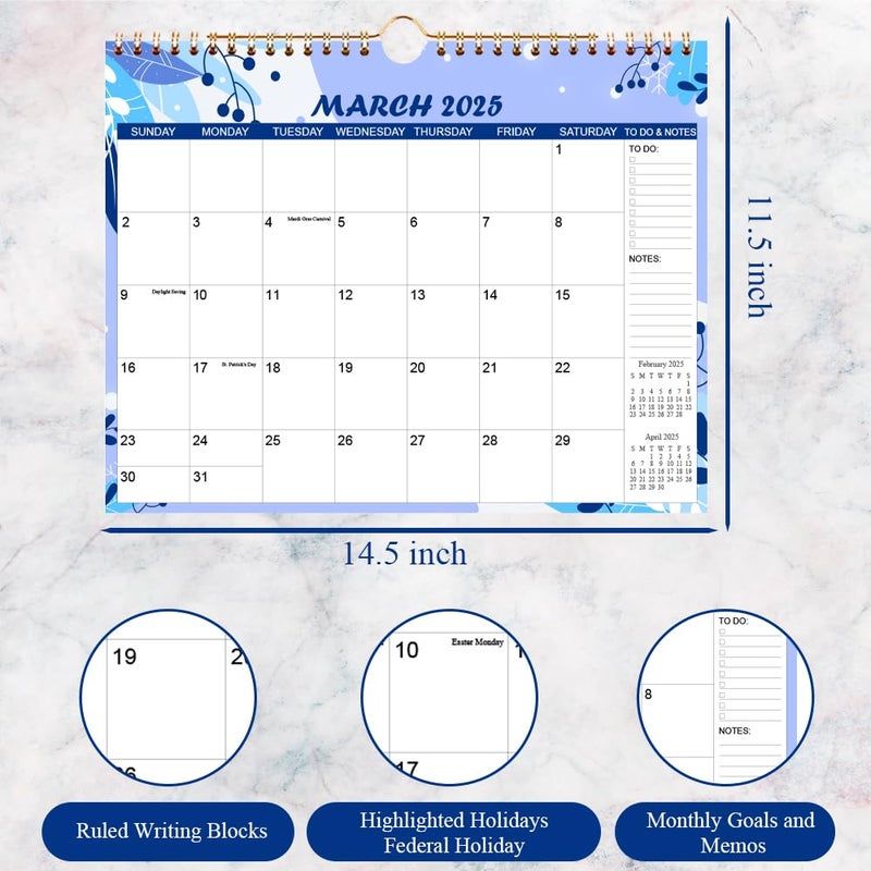 Nokingo 2025-2026 Calendar - Wall Calendar from Jan 2025 to Jun 2026, 18 Monthly Calendar with Seasonal Designs for Planning and Organizing for Home or Office, 11.5 x 14.5 In Calendar 2025-2026 - Image 3