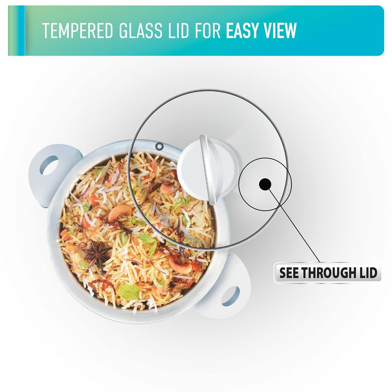 USHA RC18GS2 Steamer 700 W Automatic Rice Cooker 18liter with Powerful Heating Element Keep Rice Warm for 5 Hrs Steamer Tempered glass lid 2 years on product 5 years on heating elementWhite - Image 3