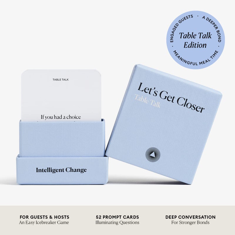 Intelligent Change Get Closer: Table Talk Conversation Cards, Dinner Party Conversation Starters, Fun Talking Card Game Friends, Family, & Couples, Icebreaker Game 52 Question Cards - Image 3