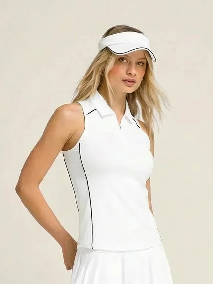 SVL Women's Sports Top with Zipper – White – SVL