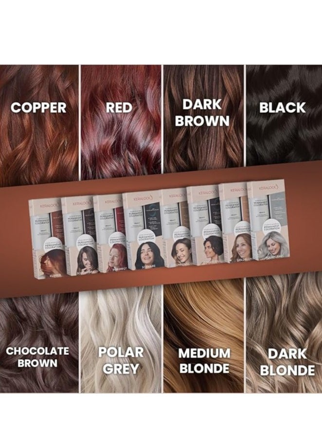 KERALOCK - Keralock Permanent Hair Color - 150ml, No Premix Needed, Reusable for Up to 4 Months - All-in-One Dye with Conditioner & Brush (Dark Brown, 150ml) - Image 1