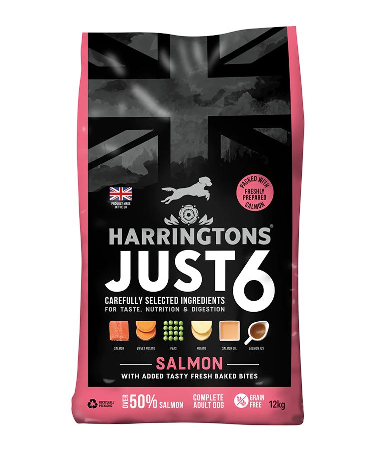 Harringtons Just 6 Salmon Grain Free Adult Dry Dog Food
12kg - Image 1