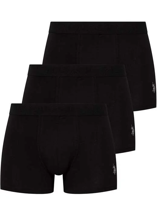 يو اس بولو اسن BASE. Polo Assn. Men's Black 3-Piece Boxer