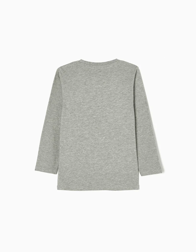 Zippy Long-sleeve Cotton T-shirt for Boys 'Play', Grey