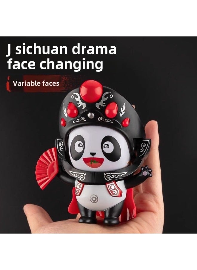 Guochao Sichuan Opera Panda Face-changing Doll Chinese Style Face-changing Children's Doll Doll Gift-giving Souvenir Toy-Color:Sichuan Drama Face Changing Powder  - Image 3