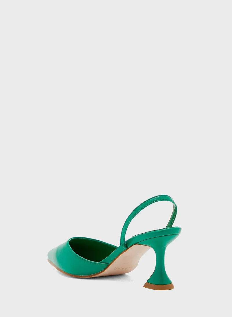 Ginger Flared Heel Pointed Pump