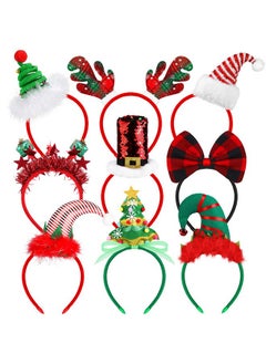 Elcoho Elcoho 9 Pack Assortment Christmas Headbands Christmas Party Toys Hats Costume Reindeer Santa Headbands for Christmas Holiday Party, 9 Styles  - Image 1