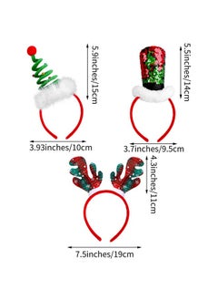 Elcoho Elcoho 9 Pack Assortment Christmas Headbands Christmas Party Toys Hats Costume Reindeer Santa Headbands for Christmas Holiday Party, 9 Styles  - Image 2