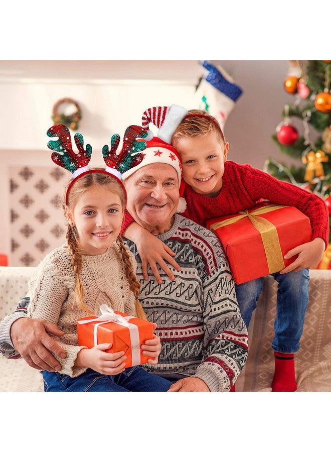 Elcoho 9 Pack Assortment Christmas Headbands Christmas Party Toys Hats Costume Reindeer Santa Headbands for Christmas Holiday Party, 9 Styles - Image 4