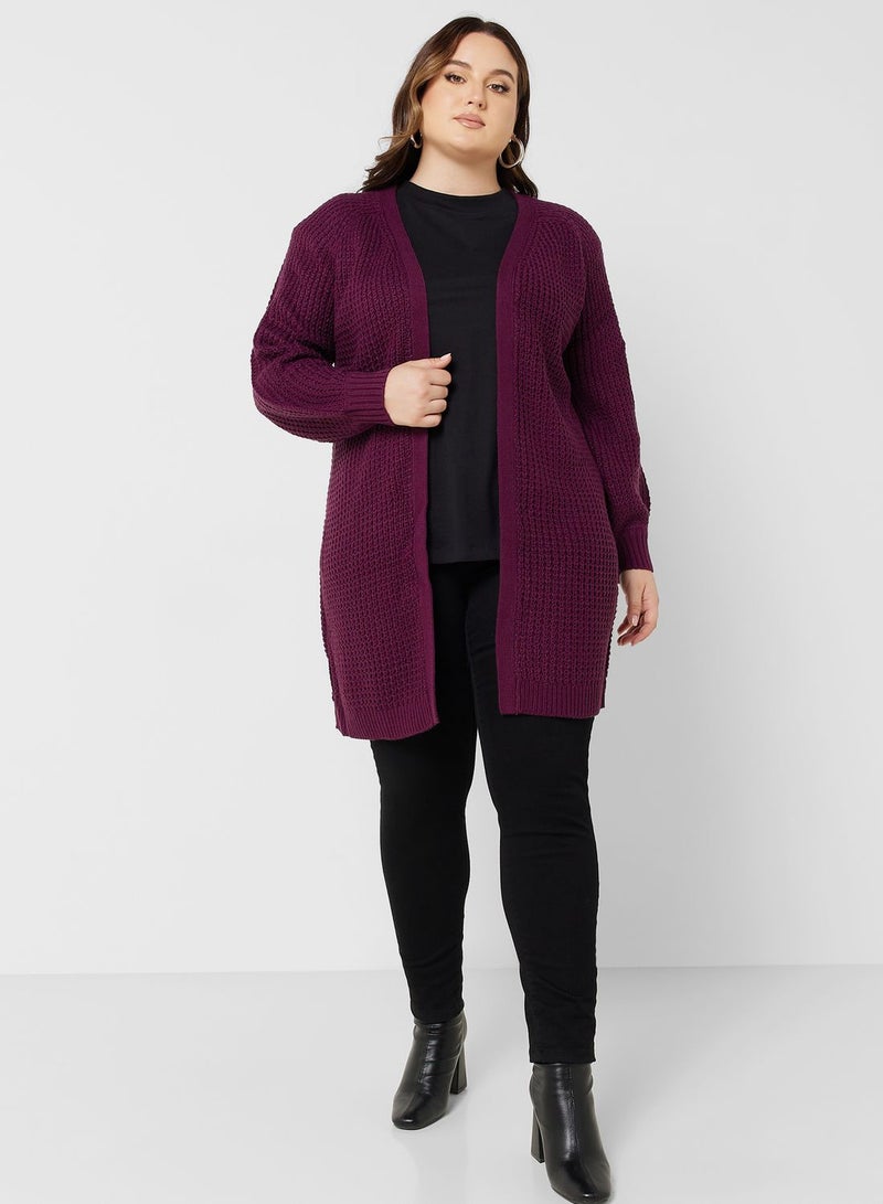 Open Front Knitted Cardigan