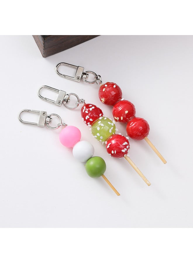 Simulation Sugar-Coated Berry Creative Mini Sugar-Coated Berry Funny Model Three-Color Ball Keychain Fun Food Play-Color:Sugar-Coated Berry-Door Buckle-Specifications:As Shown In The Figure
