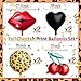 Realspring 30 Pcs Red and Black Birthday Party Decoration Kit with Foil Fringe BackdropCheetah Pattern Cherry Print Red Lips and Black Heart Balloon for Valentines Day Party DecorKiss The Miss Goodbye - Image 4