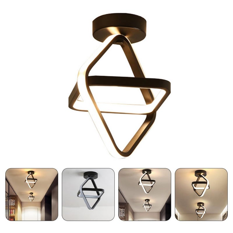 مصباح سقف صغير مثبت بشكل مسطح، ضوء LED أبيض، طراز إسكندنافي للممر والشرفة. - Image 3