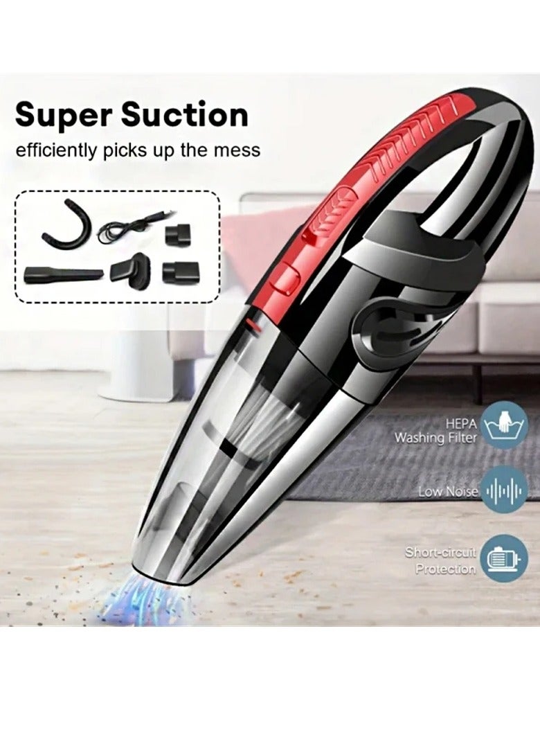 AROAQ Car Vacuum, Portable Wireless Vacuum Cleaner, Rechargeable Handheld Portable Auto Vacuum Cleaner, High Suction Power Quick Charging Cordless Duster For Home Office Car, (1pc) - Image 4