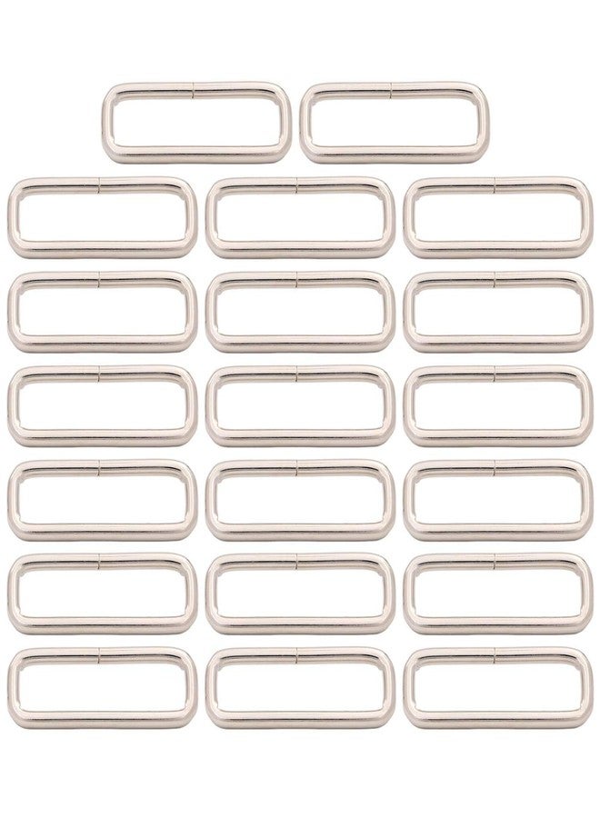 BIKICOCO Metal Rectangle Ring Buckles Square Strap Webbing Belt Rings for Bag Purse Non Welded 2 x 1/2 Inch, Silver, Pack of 20 - Image 1