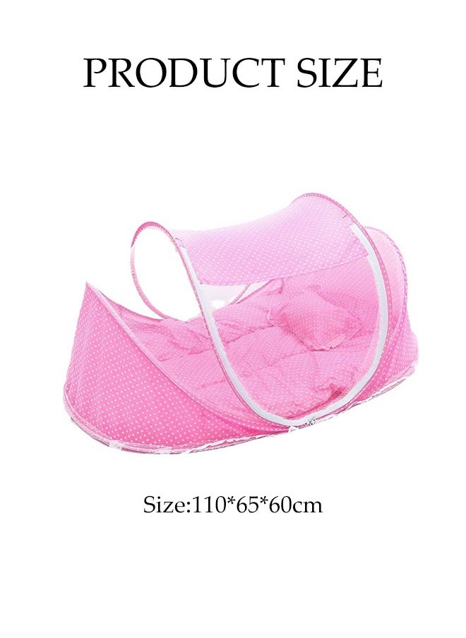 Generic Cotton Baby Mattress with Mosquito Net, Baby Sleeping Bag & Mosquito Net, Portable Travel Baby Cribs Toddler, Multi-function Folding Bed for New Born 0-4 Months Babies  - Image 2