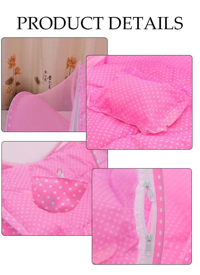 Generic Cotton Baby Mattress with Mosquito Net, Baby Sleeping Bag & Mosquito Net, Portable Travel Baby Cribs Toddler, Multi-function Folding Bed for New Born 0-4 Months Babies  - Image 3
