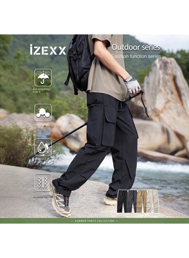 Izexx Fashion Brand Summer New Three-proof Outdoor Paratrooper Pants Casual Straight All-match Waterproof Sports Casual Pants Men - Image 4